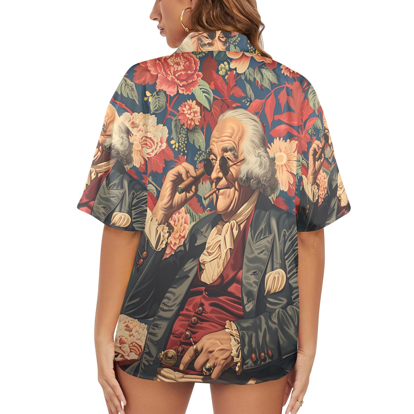 Ben Franklin Freedom Cigar Women's Hawaiian Shirt