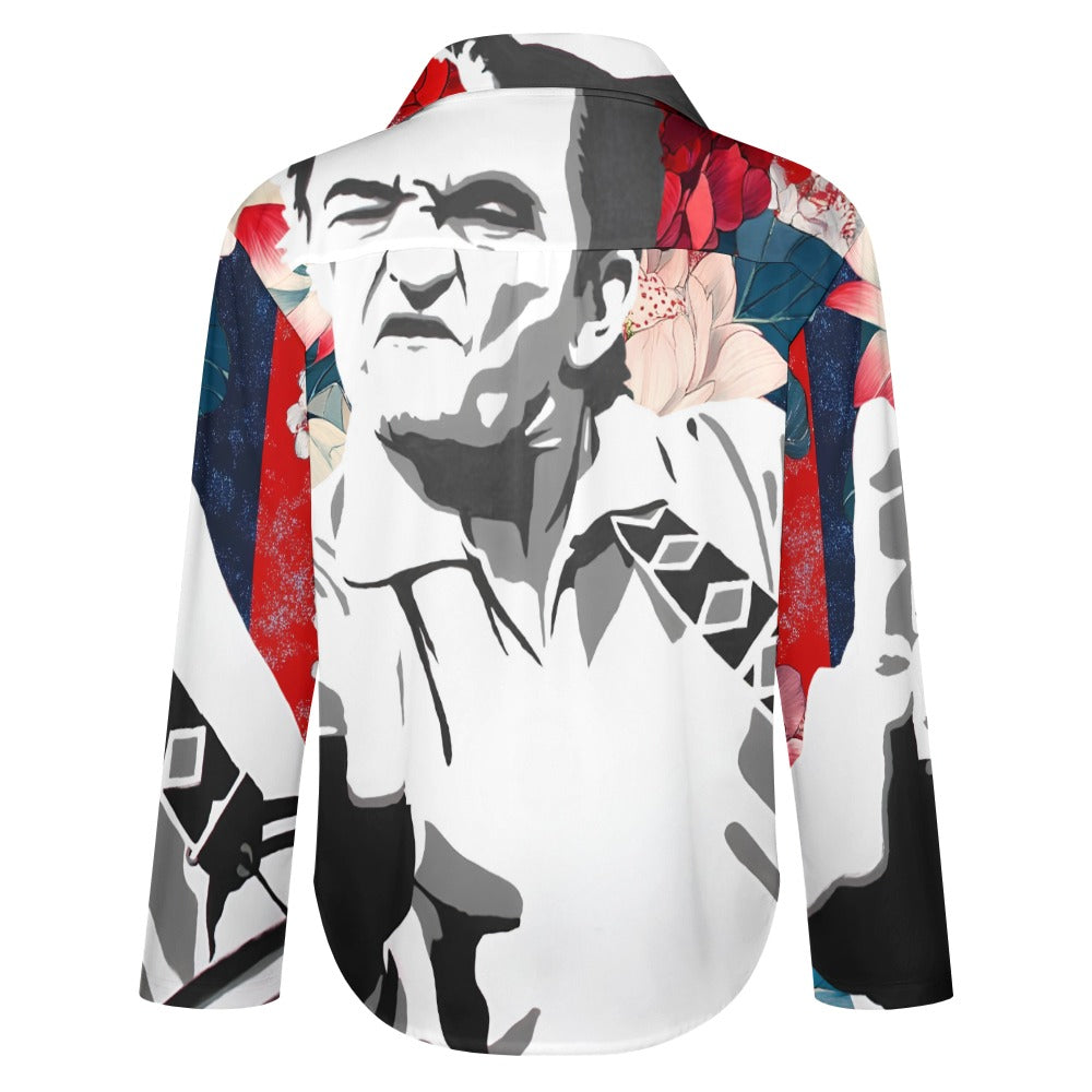 Johnny Cash USA Cropped Hem Shirt