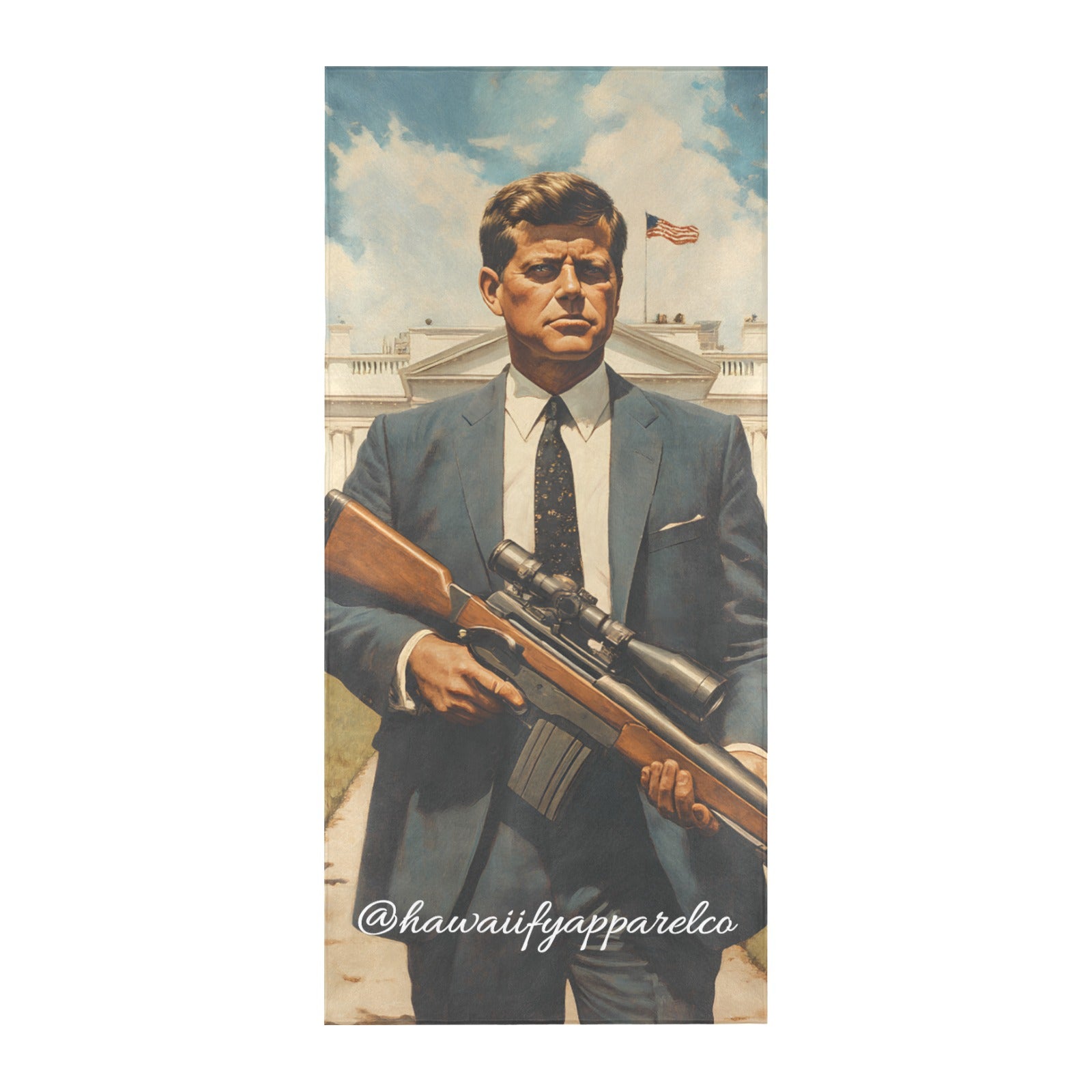 JFK Locked N' Loaded Beach Towel Suede 31.5"x 71"