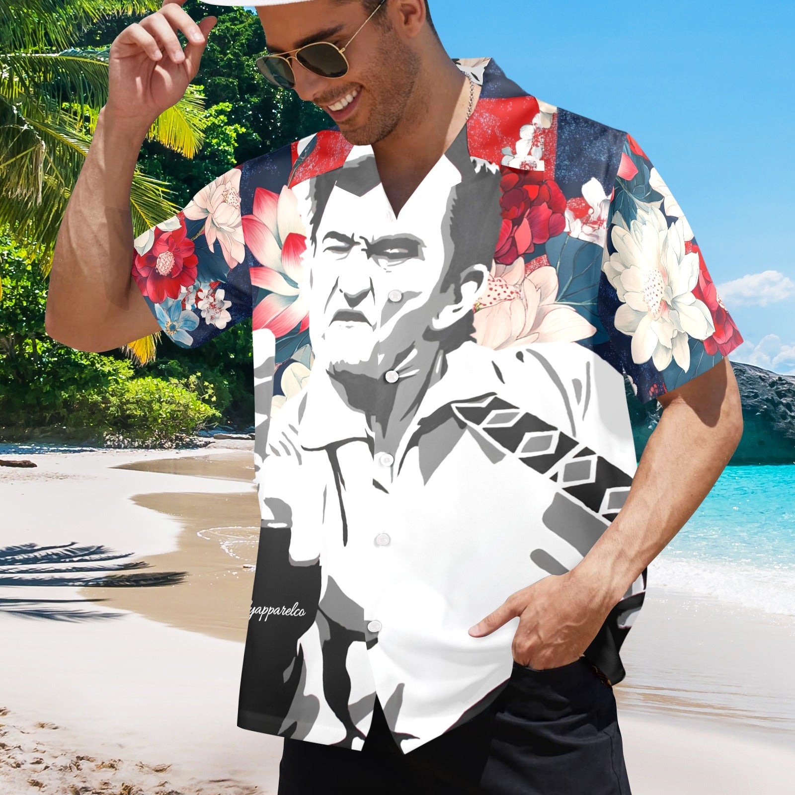Johnny Cash USA Men's All Over Print Hawaiian Shirt