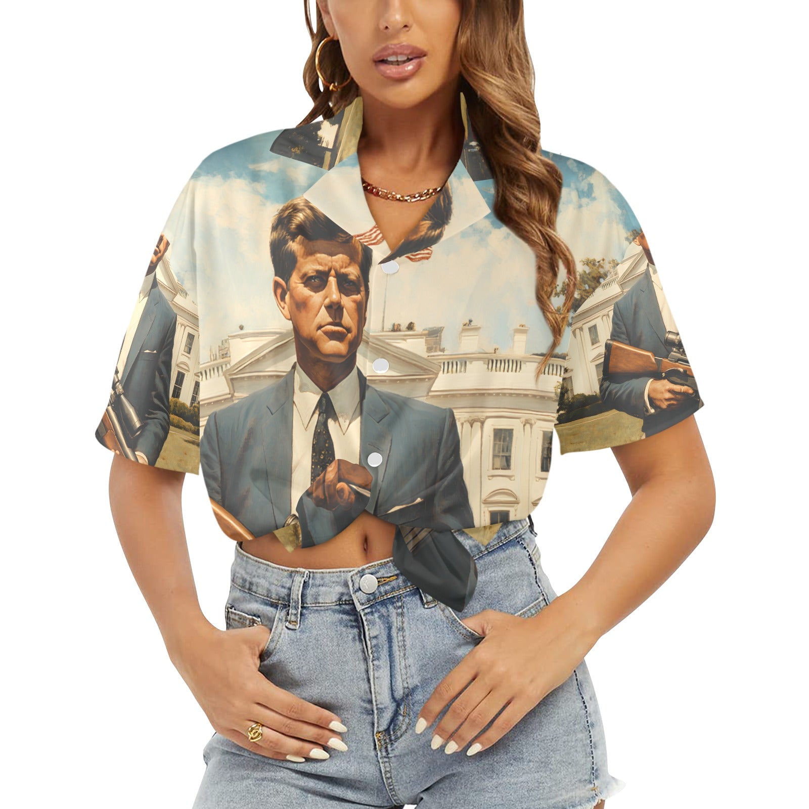 JFK Locked N' Loaded Women's Hawaiian Shirt