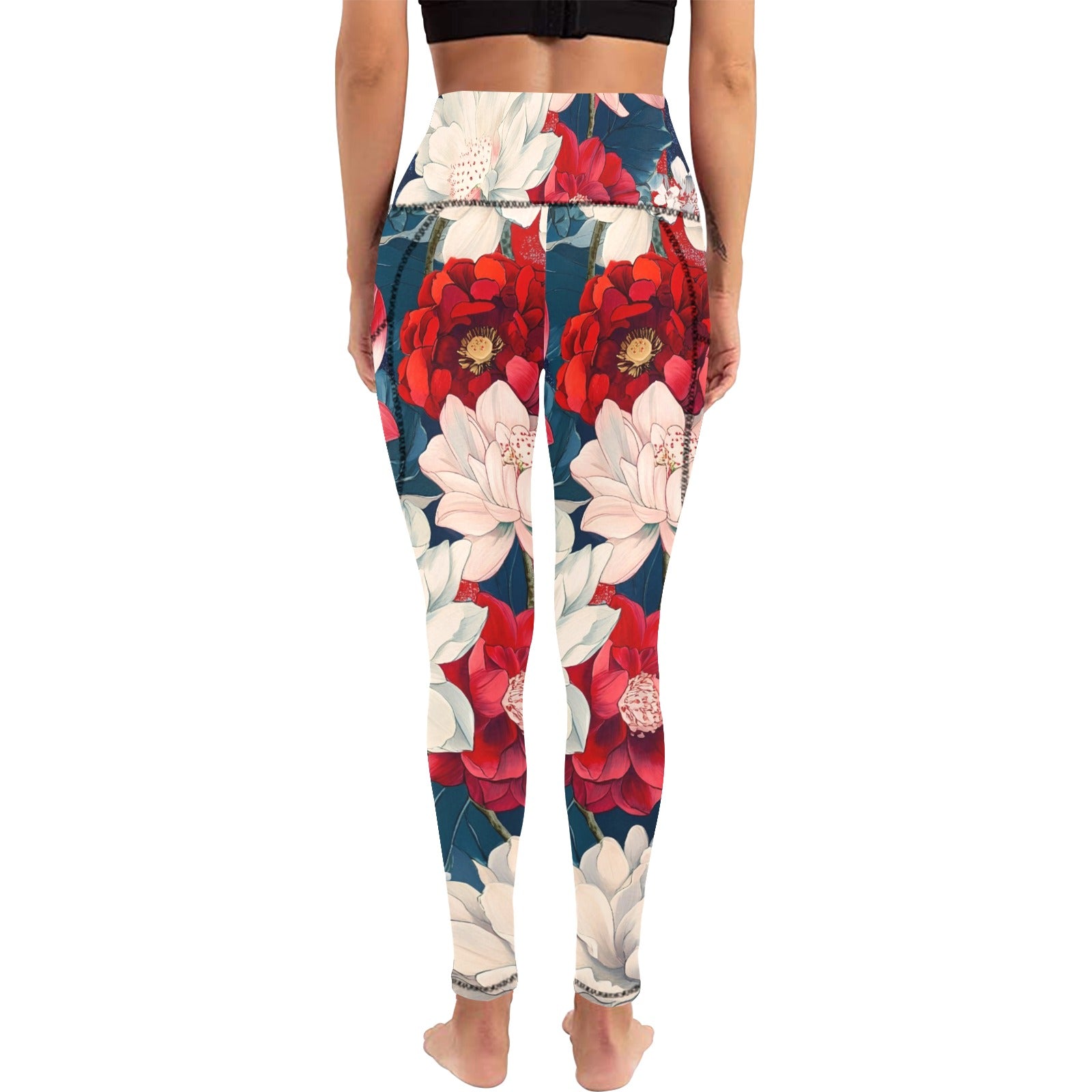Johnny Cash USA All Over Print Leggings with Pockets