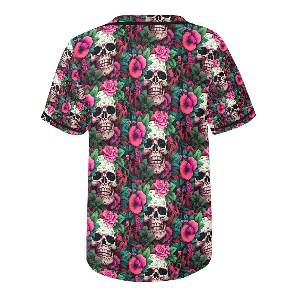 Dia de los Muertos Rosé Men's All Over Print Baseball Jersey