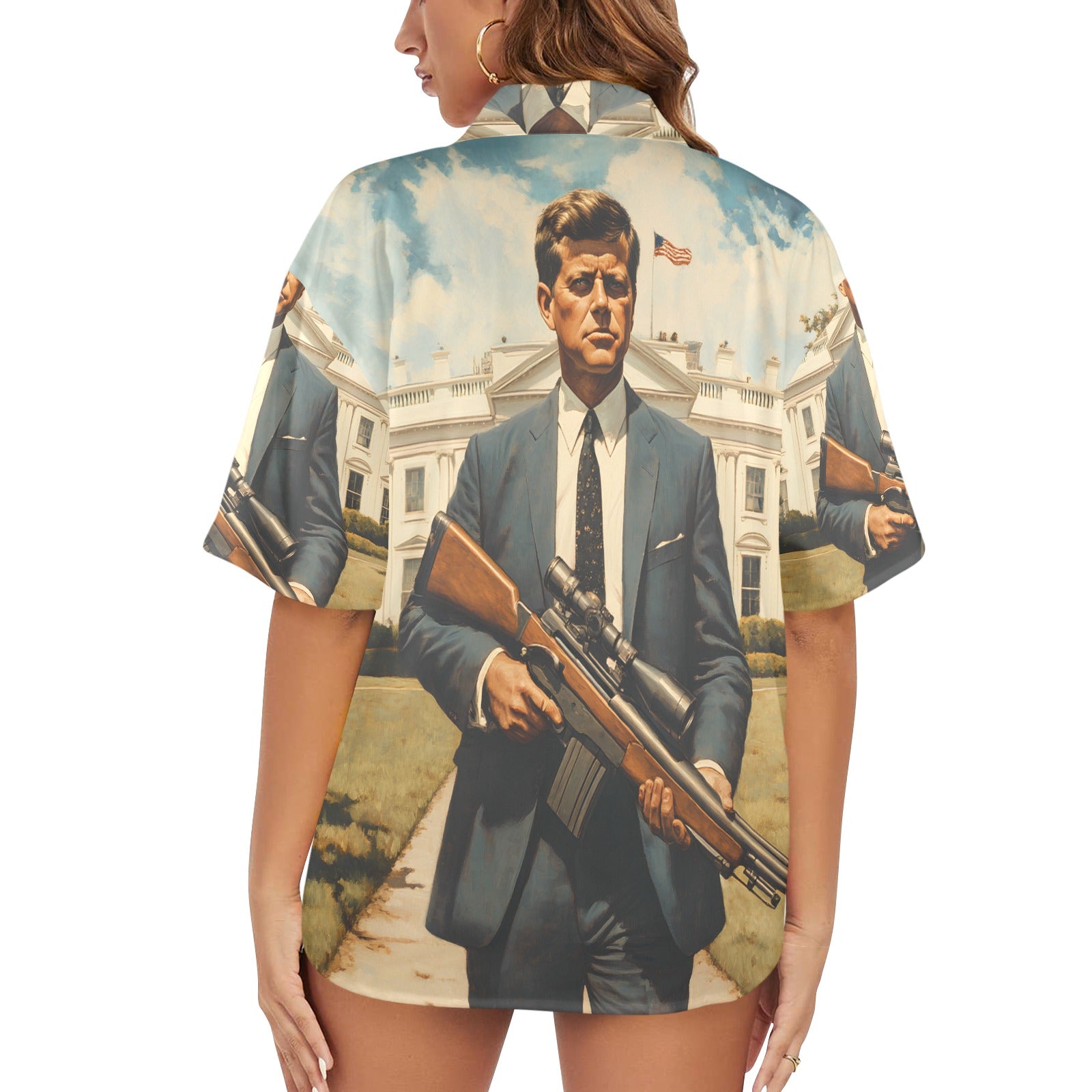 JFK Locked N' Loaded Women's Hawaiian Shirt