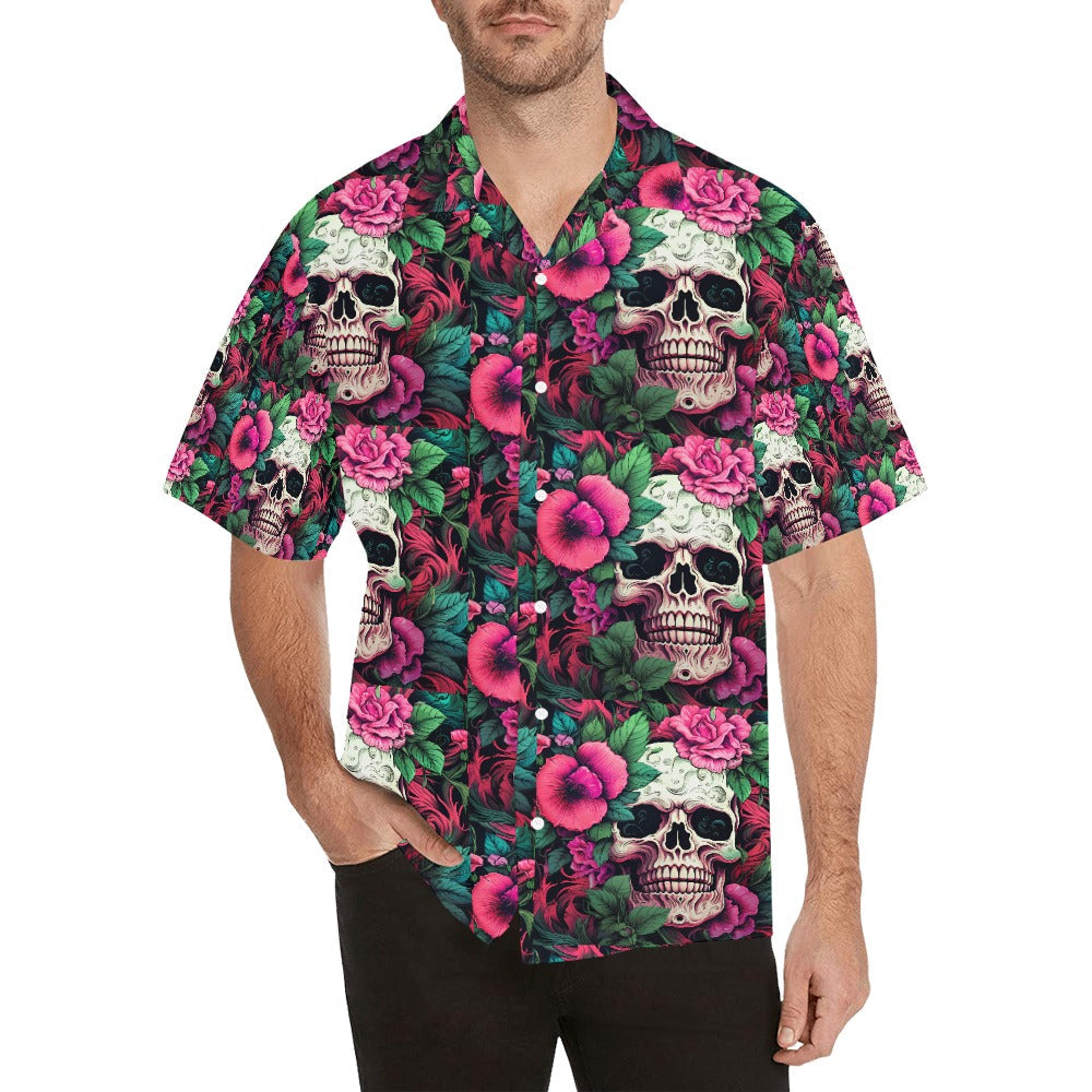 One of our all-time favorites: Rose Skull Men's Hawaiian Shirt