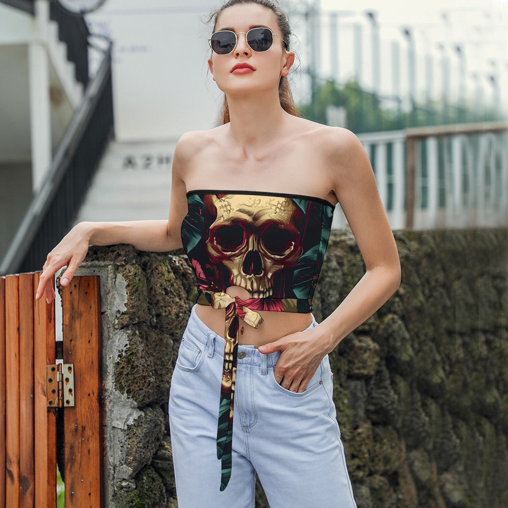 Dia de los Muertos Summer Blouse With Strapless Top