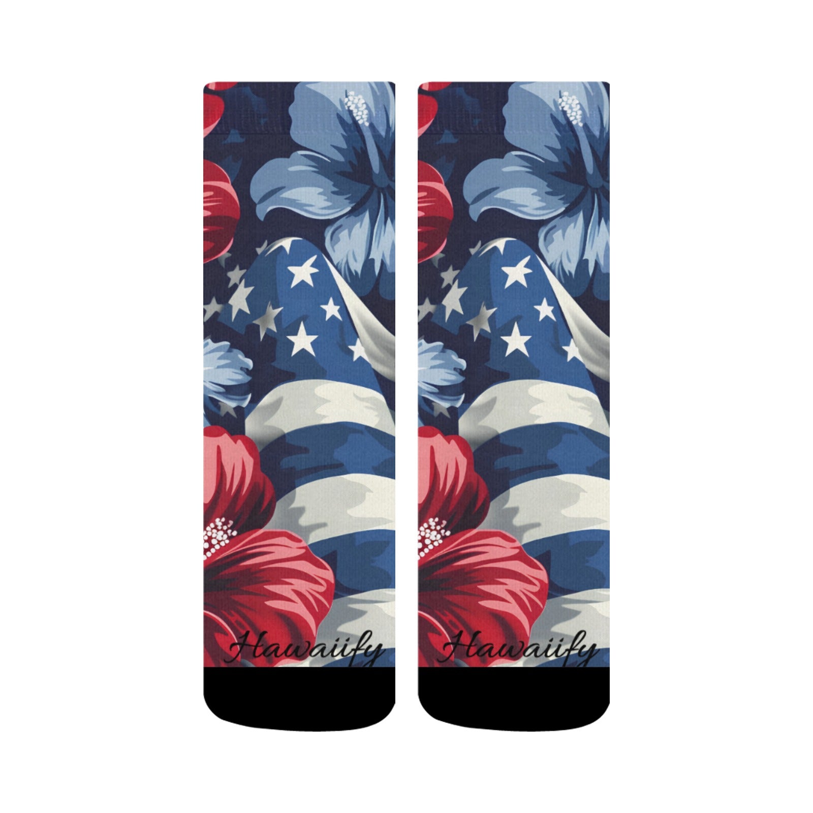 Classic Sublimated Crew Socks - July 4th Parade - Blue Edition