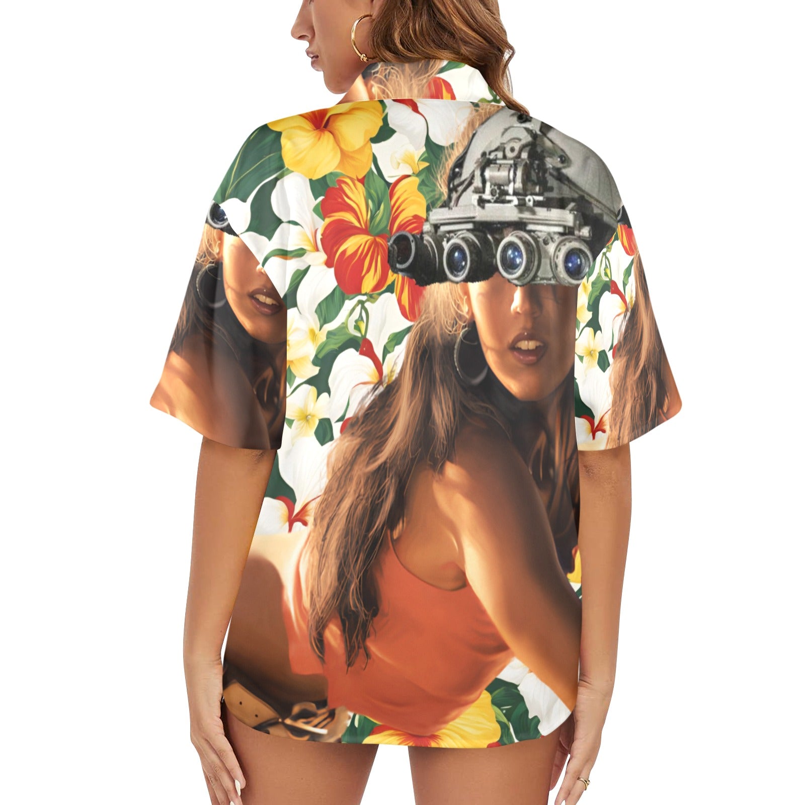 Megan Fox Quad Nods Women's Hawaiian Shirt