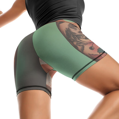 Tatted Marilyn Monroe Women's Slim Fit Sports Yoga Shorts