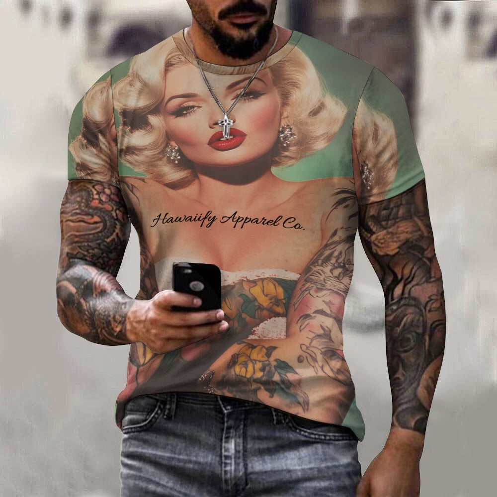 Tatted Marilyn Monroe Men's 100% Cotton T-shirt