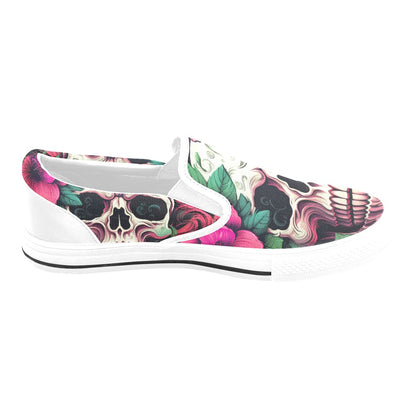 Dia de los Muertos Rosé Slip-on Canvas Women's Shoes