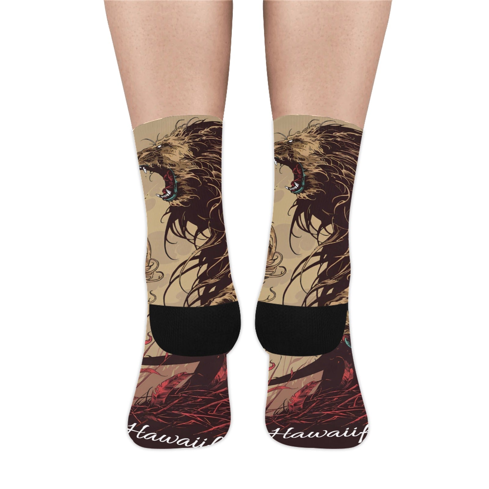 Lion's Mane Wild Roar Custom Socks (Made In USA)