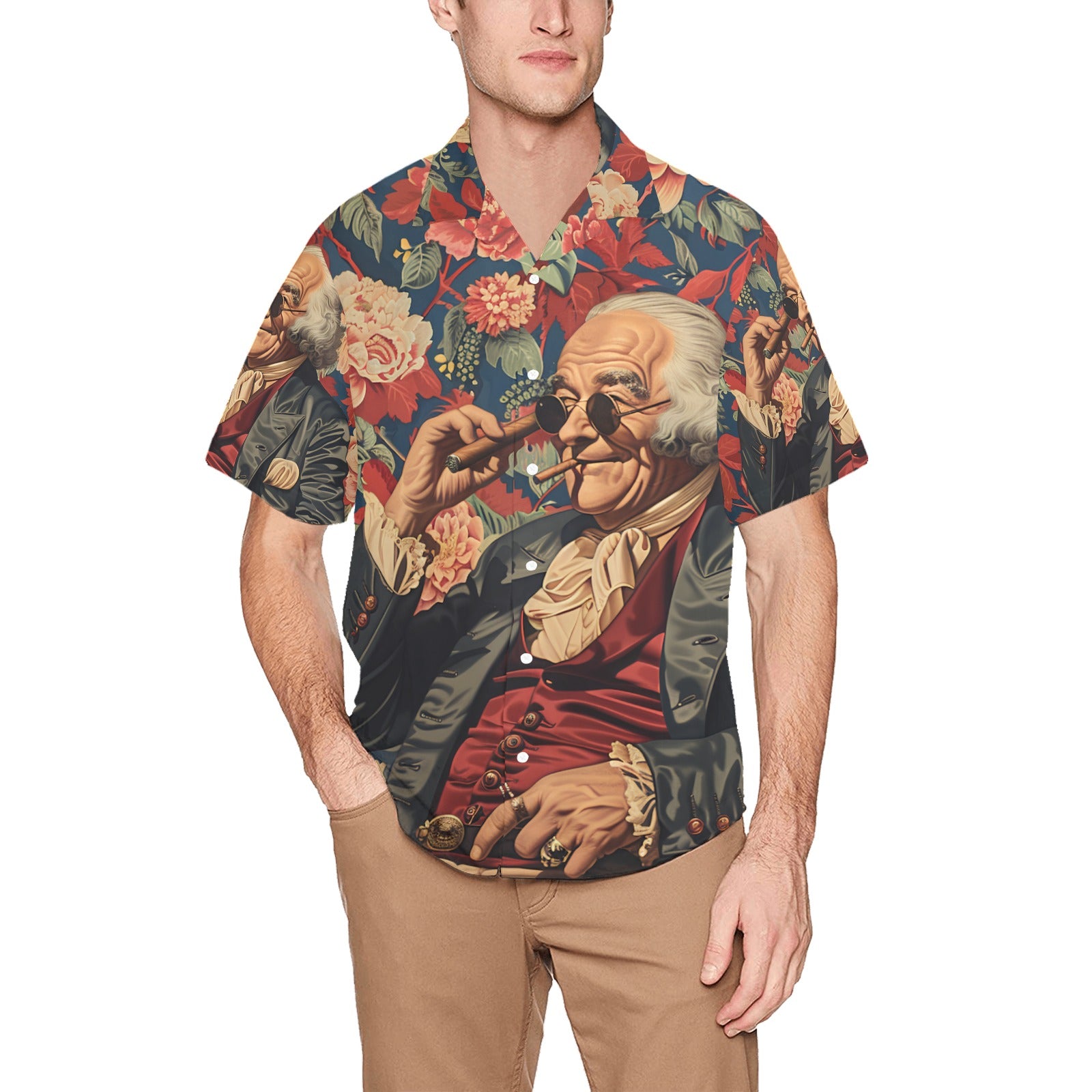 Ben Franklin Freedom Cigar Men's Hawaiian Shirt