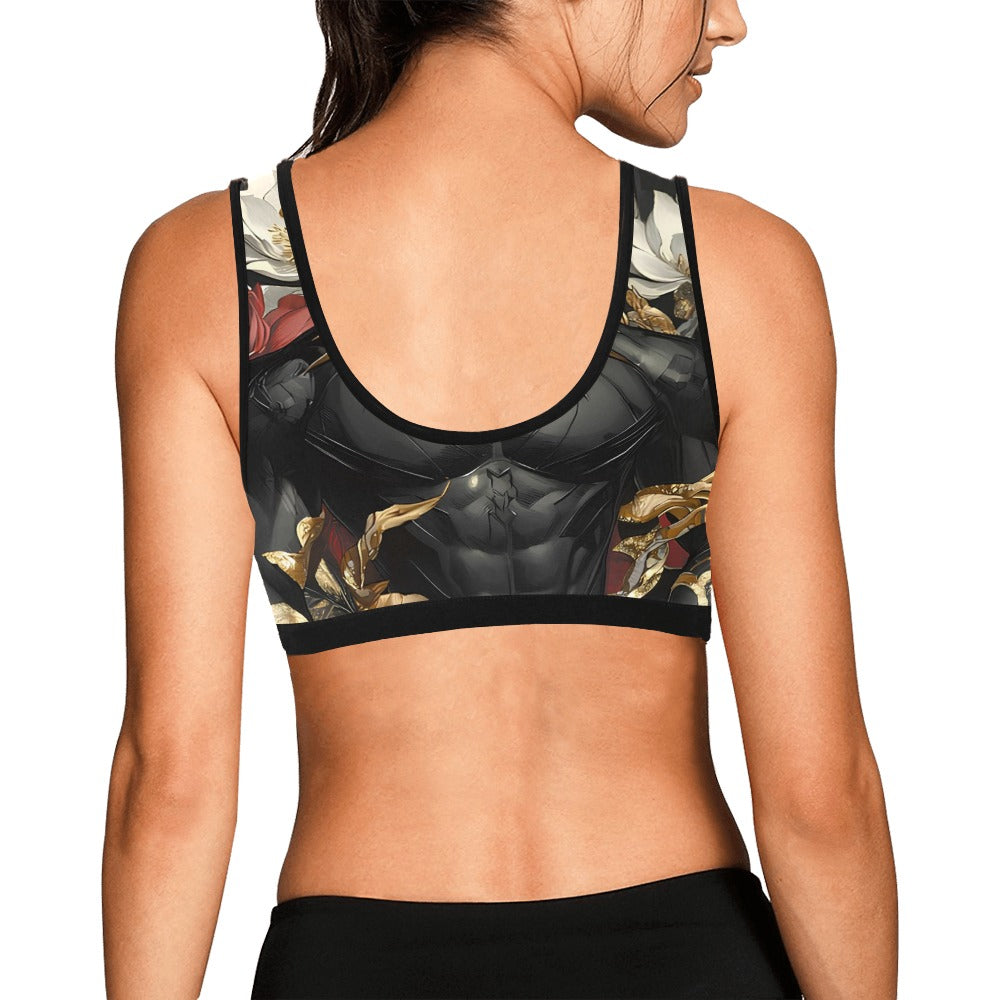 Black Panther Floral Women's Sports Bra