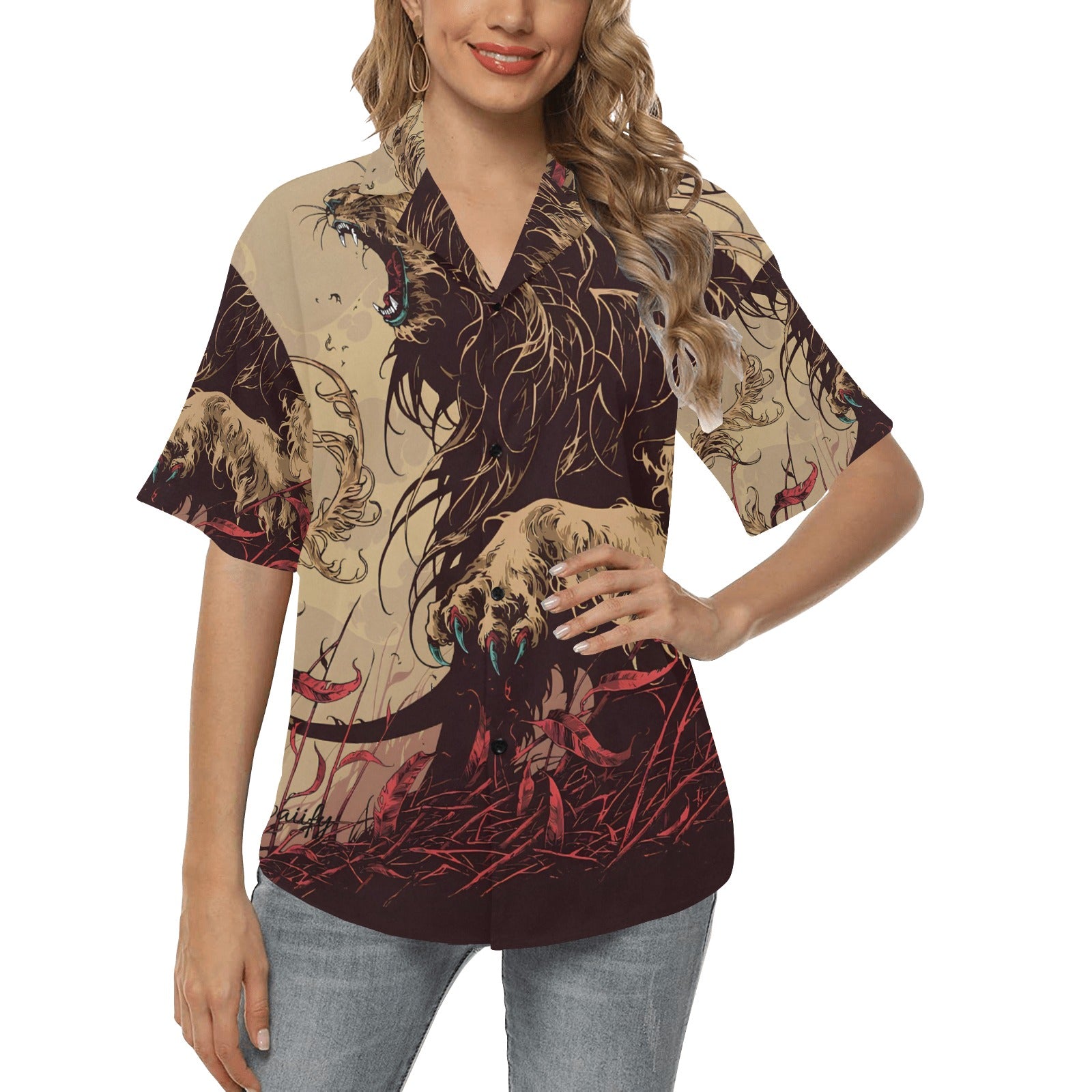 Lion's Mane Women's Hawaiian Shirt Exclusive By Hawaiify