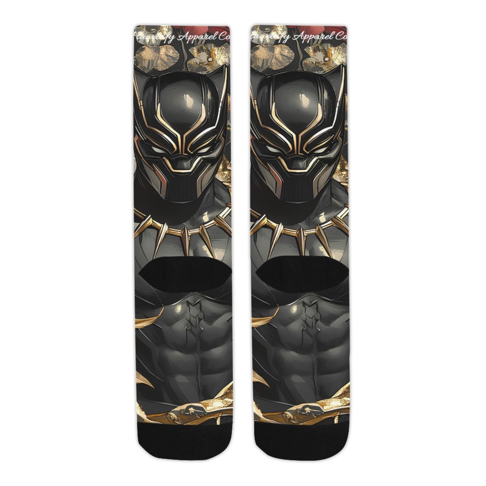 Black Panther Floral Men's Custom Socks