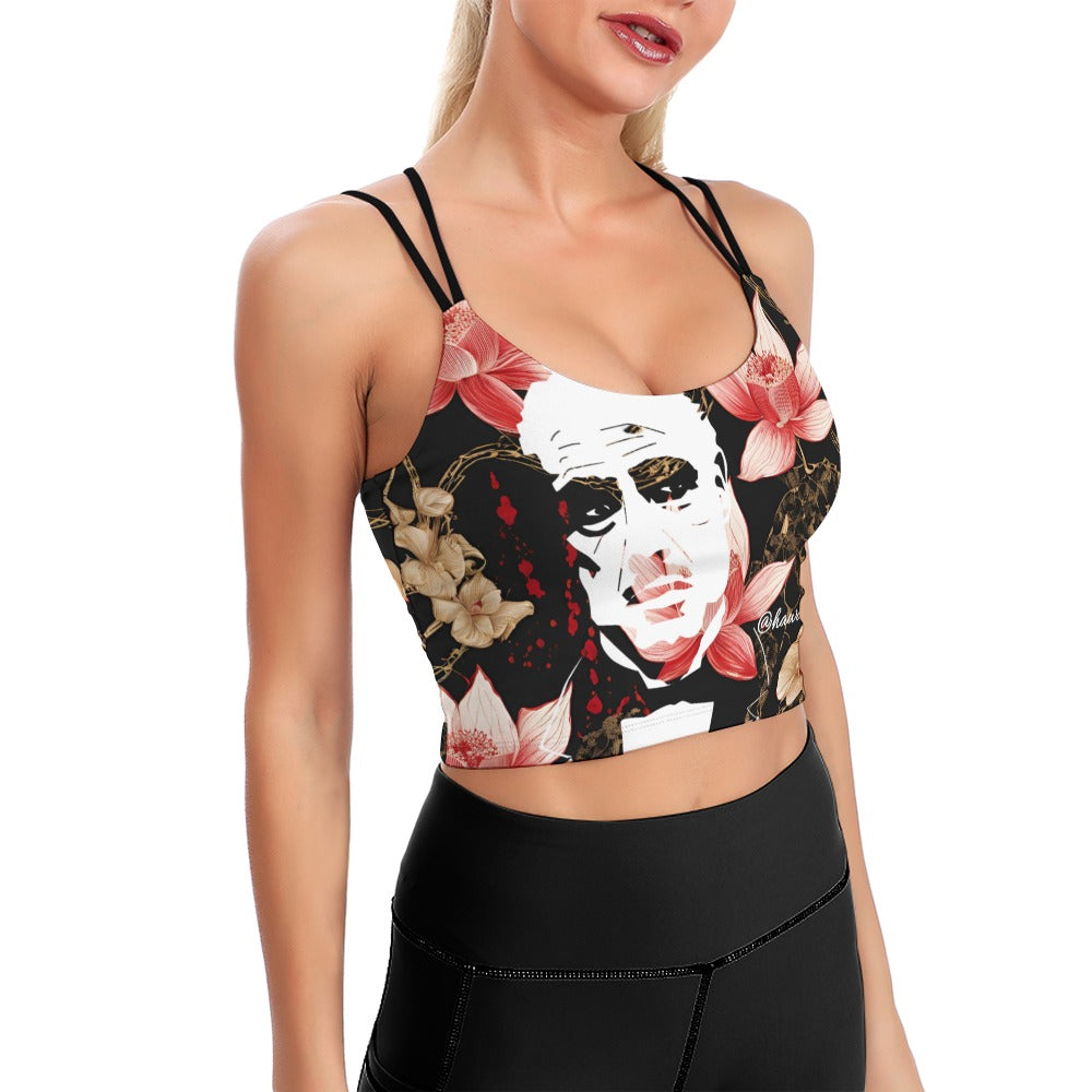 Godfather Bloodspatter Cute Cropped Yoga Tops for Women