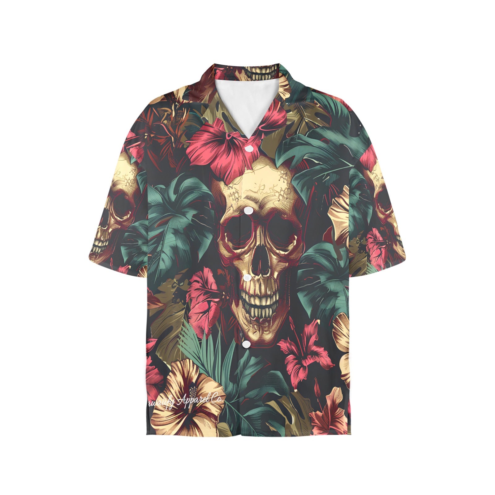 Women's Dia de los Muertos Skully Hawaiian Shirt