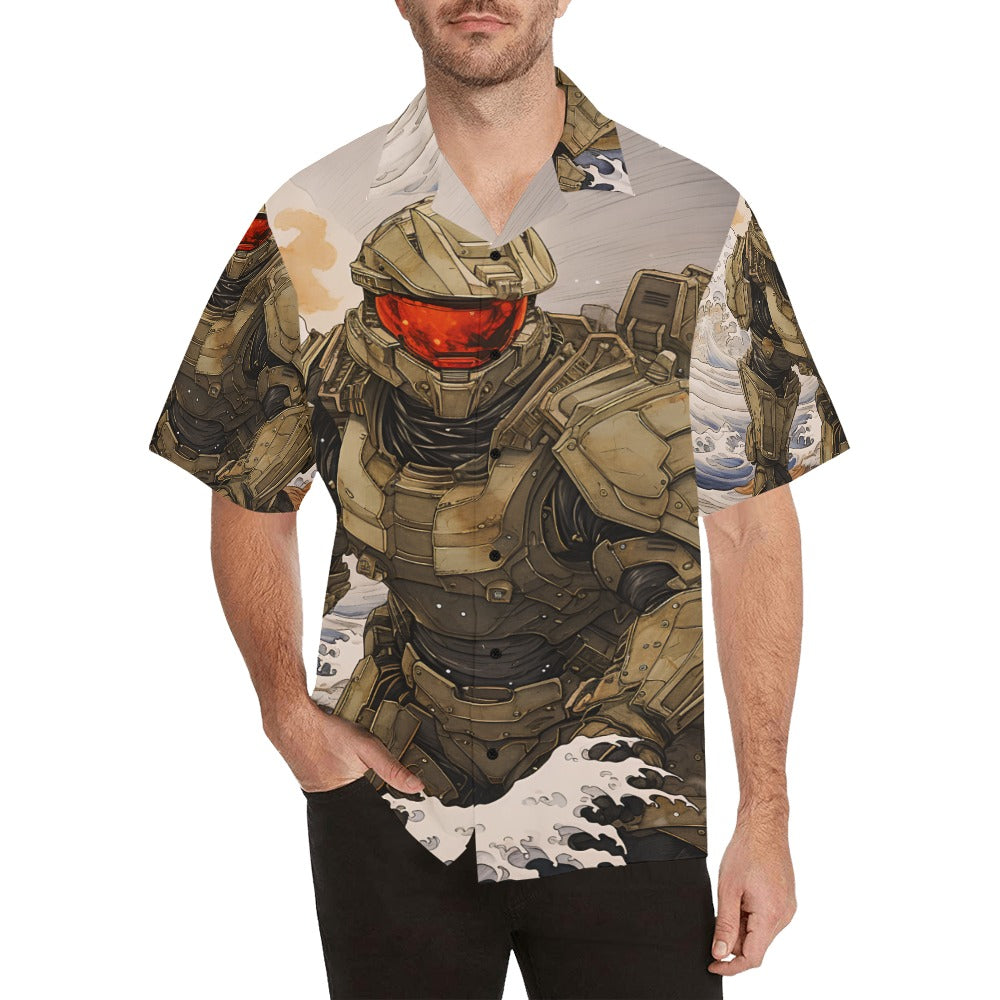 Master Chief Samurai Men's Hawaiian Shirt