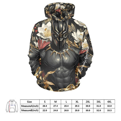 Black Panther Floral Men's All Over Print Hoodie