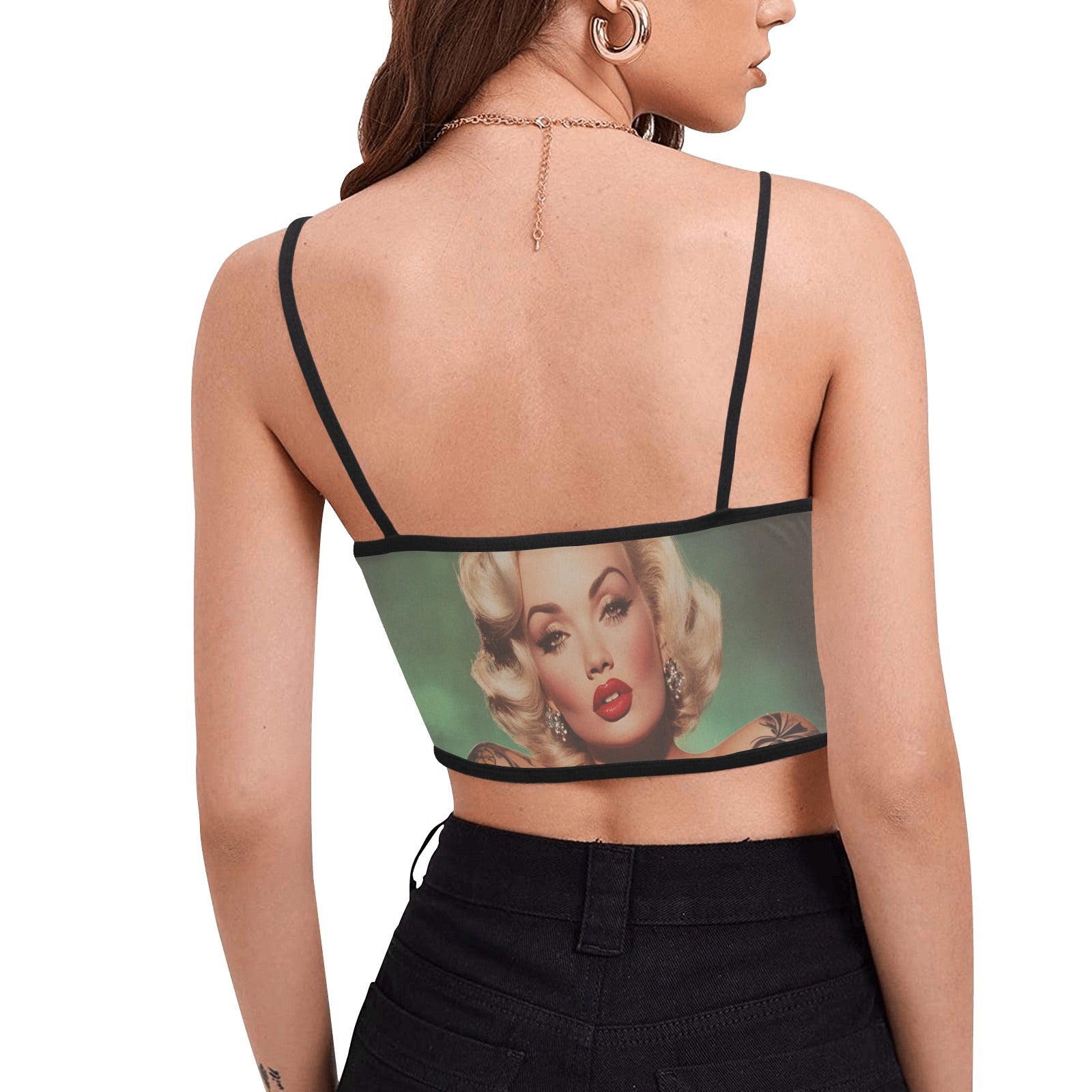 Marilyn Monroe Tatted Women's Spaghetti Strap Crop Top