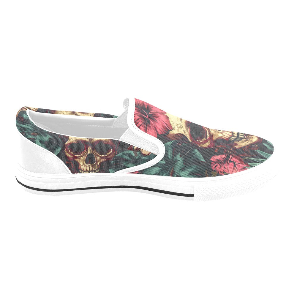 Dia De Los Muertos Slip-on Canvas Women's Shoes