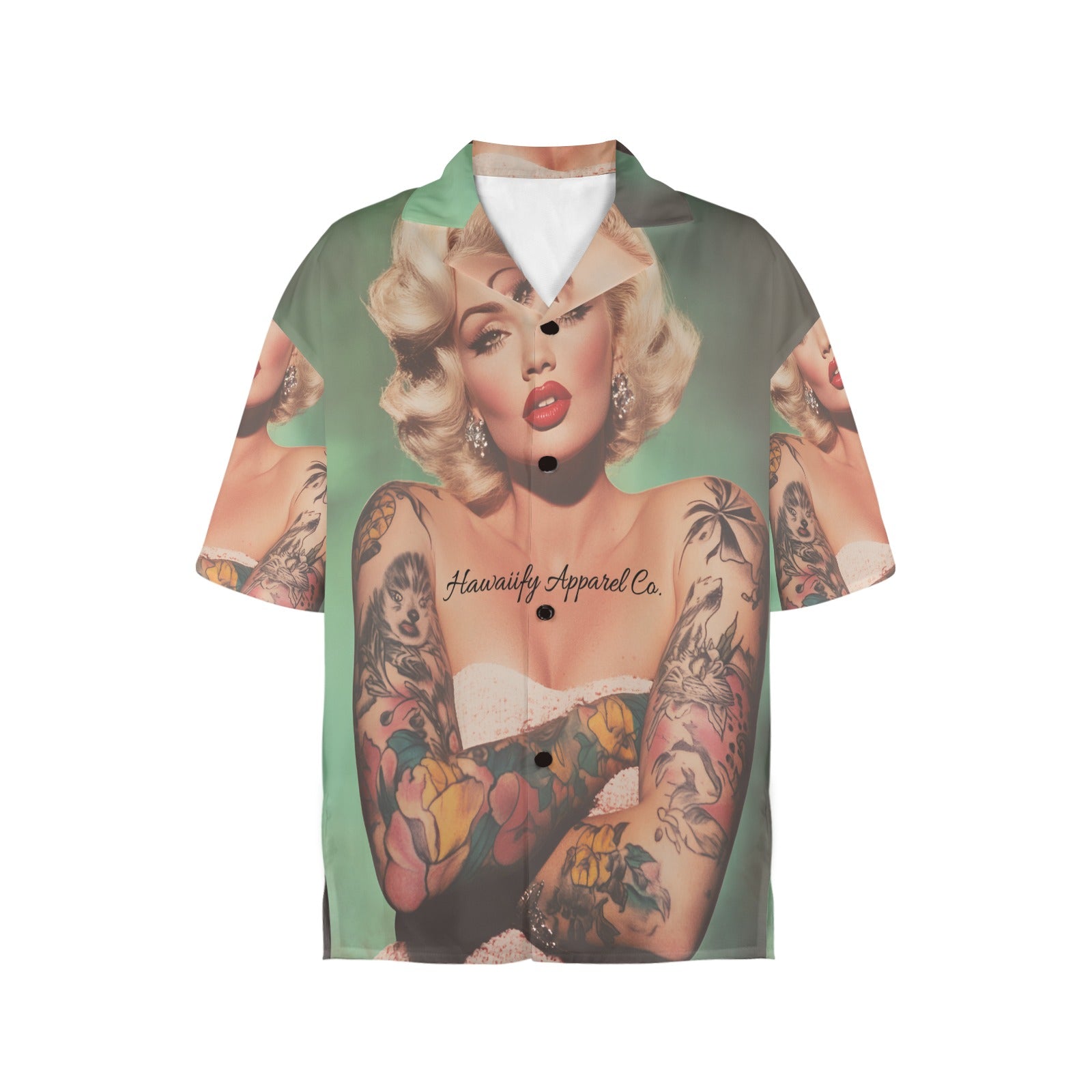 Marilyn Monroe Tatted Chest Piece Women's All Over Print Hawaiian Shirt