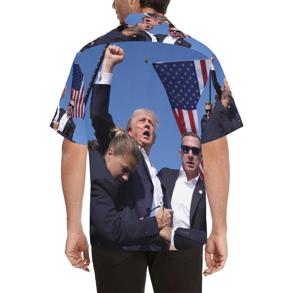 Trump 2024 Assassination Attempt Men's All Over Print Hawaiian Shirt