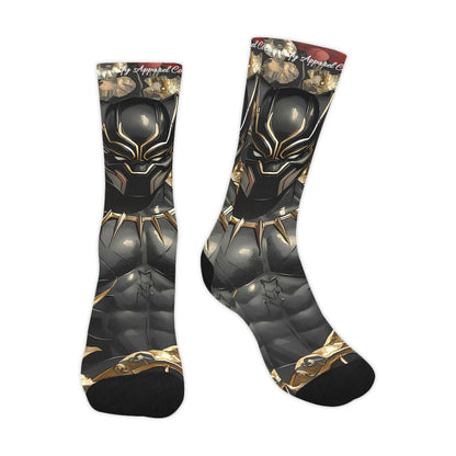 Black Panther Floral Men's Custom Socks