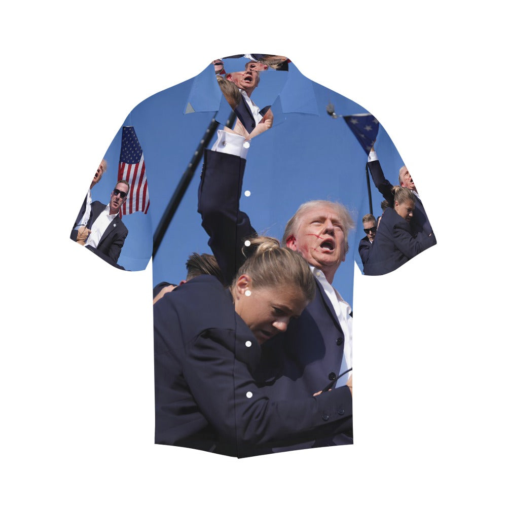 Trump 2024 Assassination Attempt Men's All Over Print Hawaiian Shirt