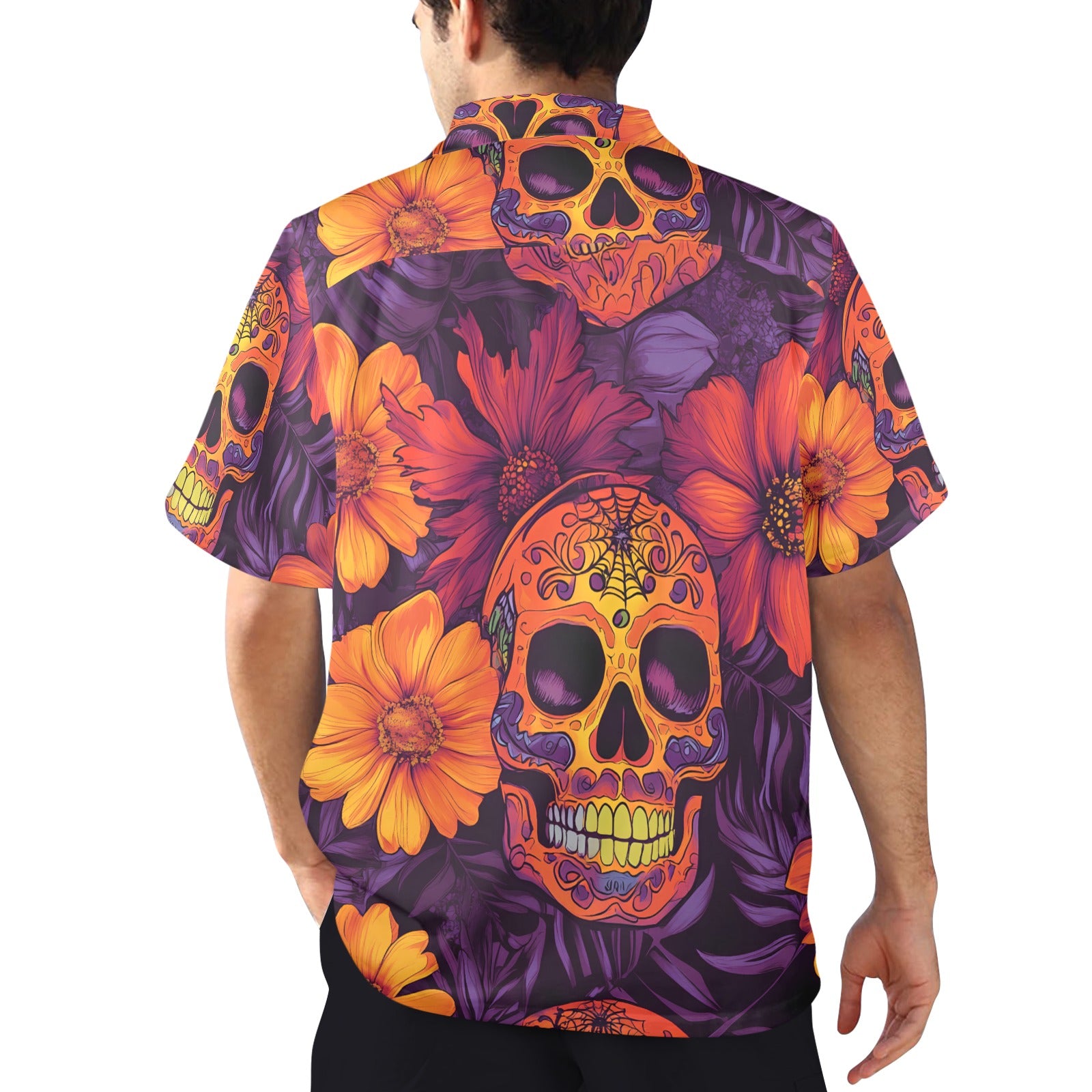 Dia de los Muertos Sunset Men's Hawaiian Shirt