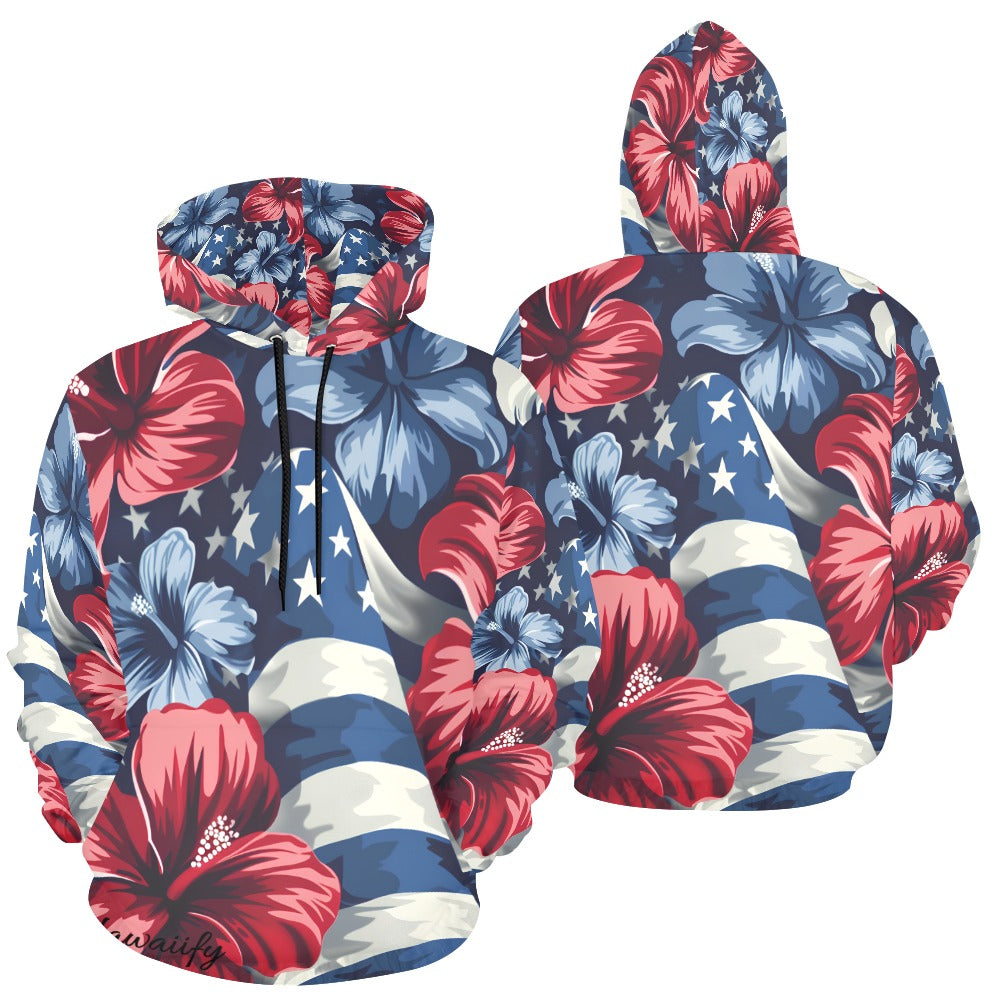 Men's All Over Print Hoodie - July 4th Parade - Blue Edition