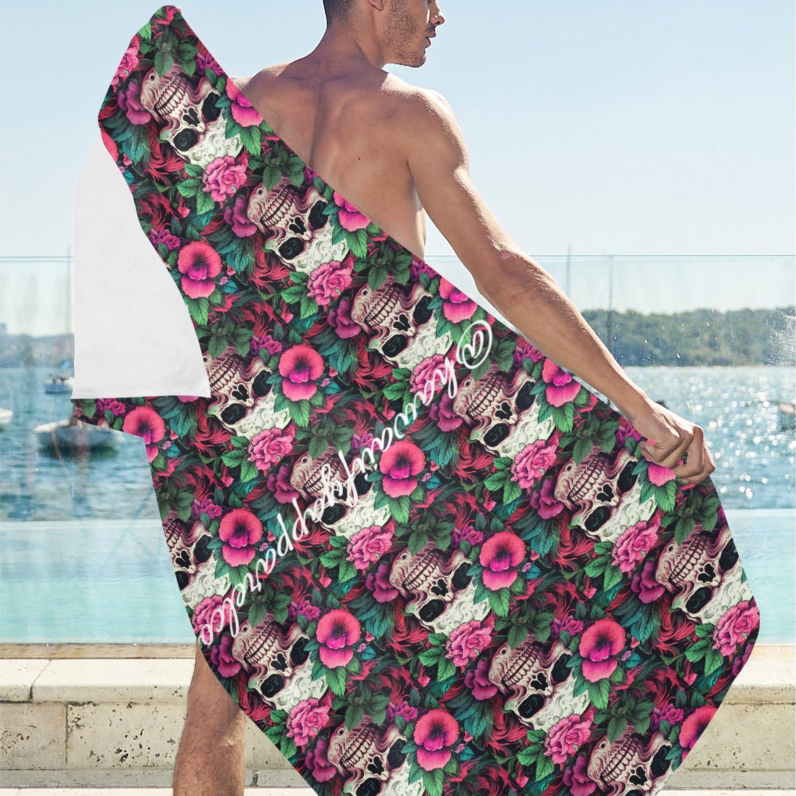 Dia de los Muertos Rosé Beach Towel