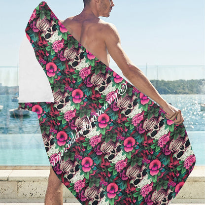 Dia de los Muertos Rosé Beach Towel
