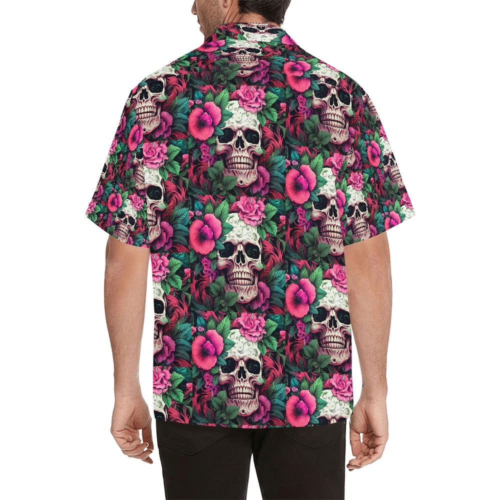 Rose Skull Men's Hawaiian Shirt