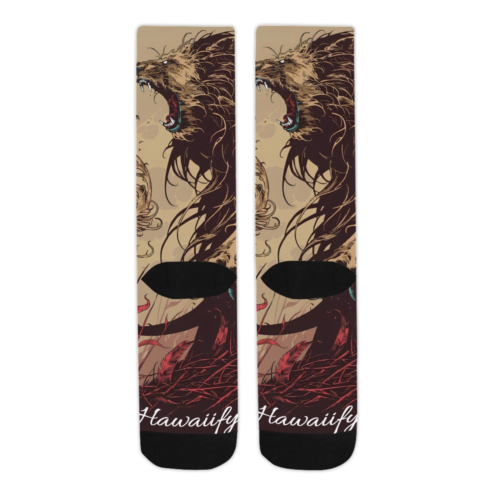 Lion's Mane Wild Roar Custom Socks (Made In USA)