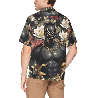 Black Panther Floral Men's Hawaiian Shirt