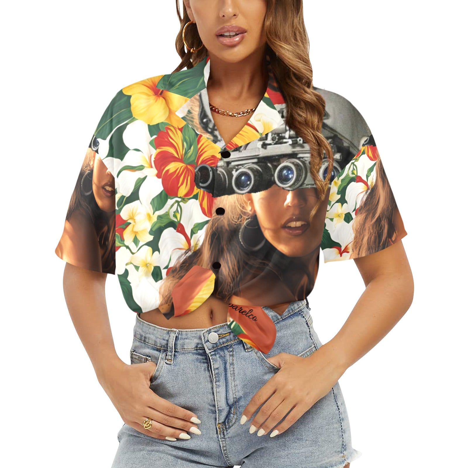 Megan Fox Quad Nods Women's Hawaiian Shirt