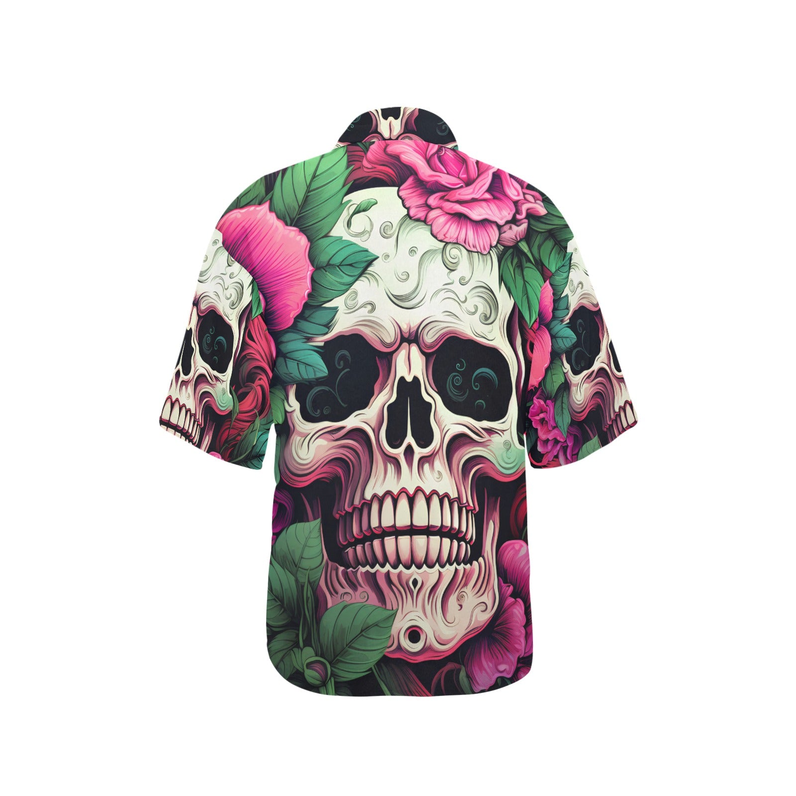 Rose Skull Women's Hawaiian Shirt