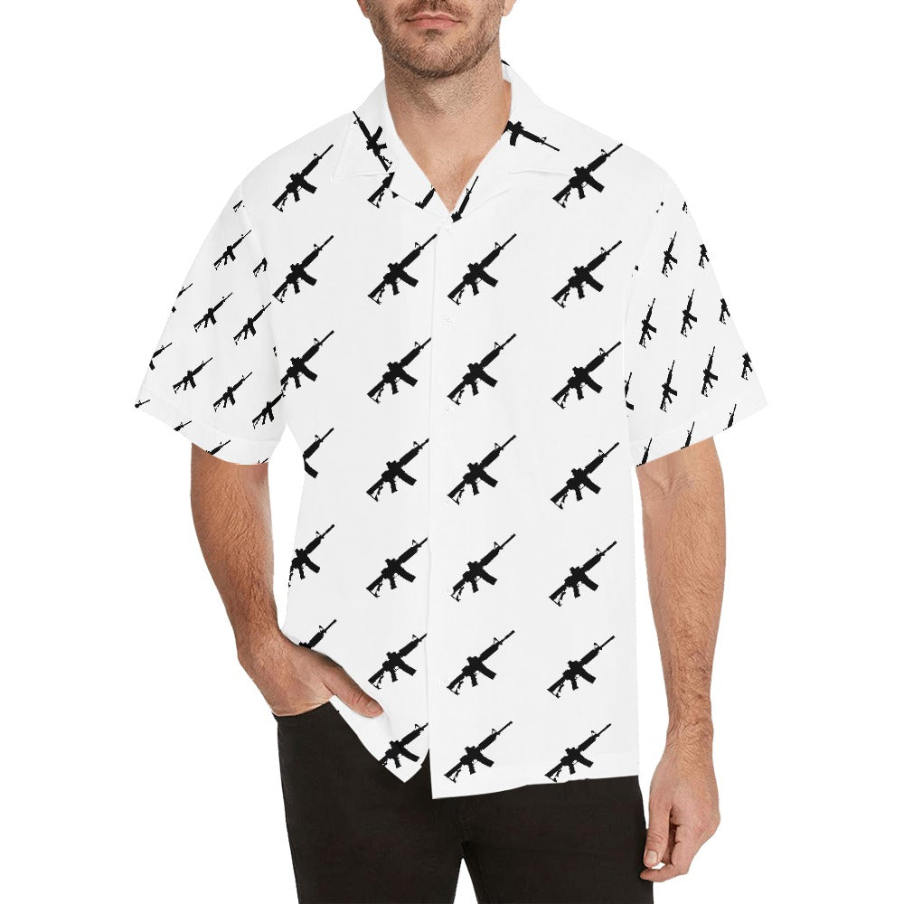 Limited Edition Men's Hawaiian Shirt with M4A1 Repeating Design - Hawaiify Exclusive