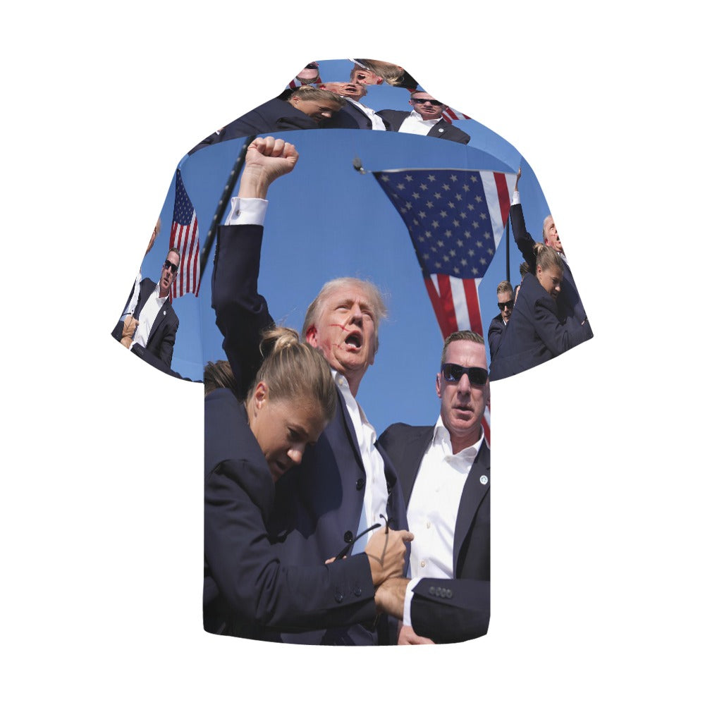 Trump 2024 Assassination Attempt Men's All Over Print Hawaiian Shirt