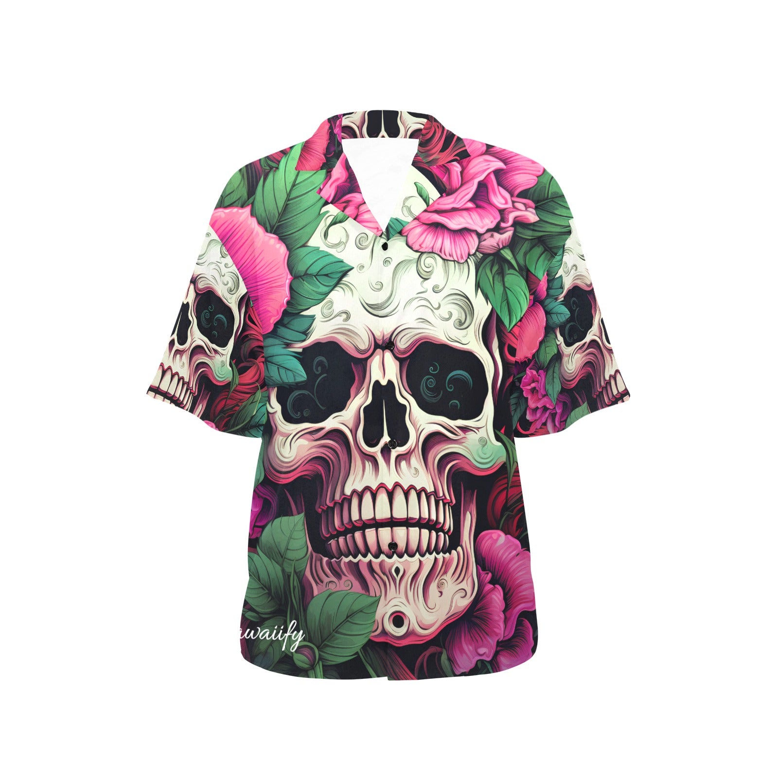 Rose Skull Women's Hawaiian Shirt