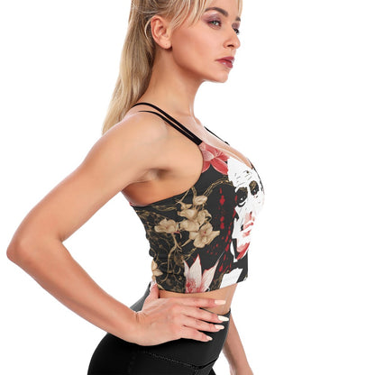 Godfather Bloodspatter Cute Cropped Yoga Tops for Women