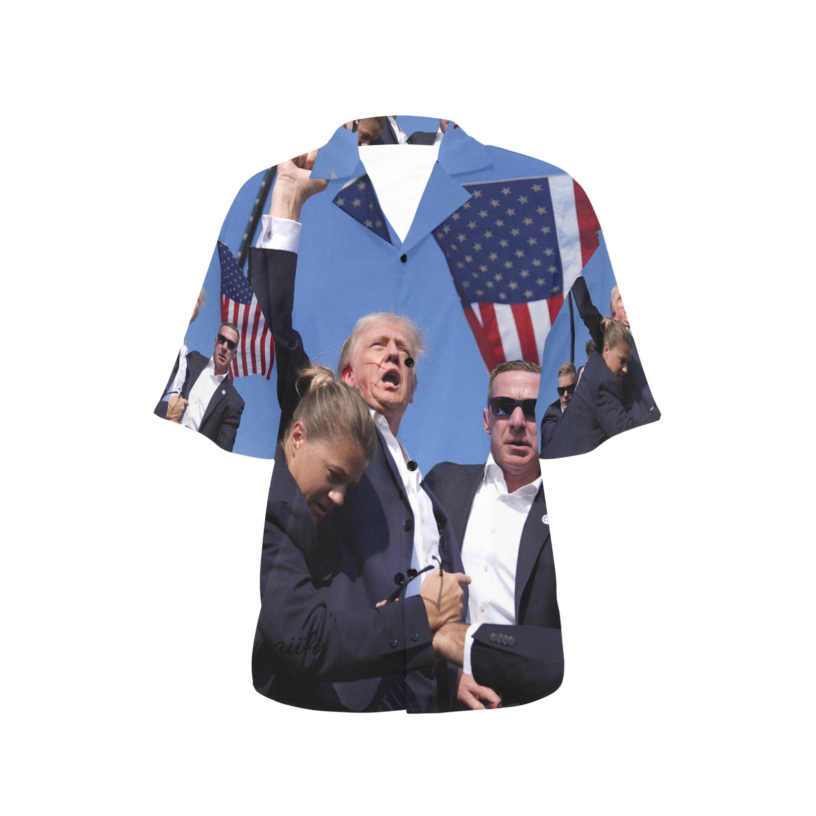 Donald J. Trump Assassination Attempt All Over Print Hawaiian Shirt for Women