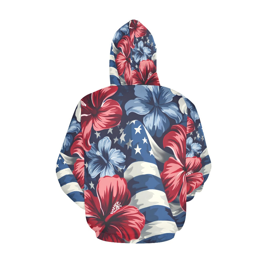 Men's All Over Print Hoodie - July 4th Parade - Blue Edition