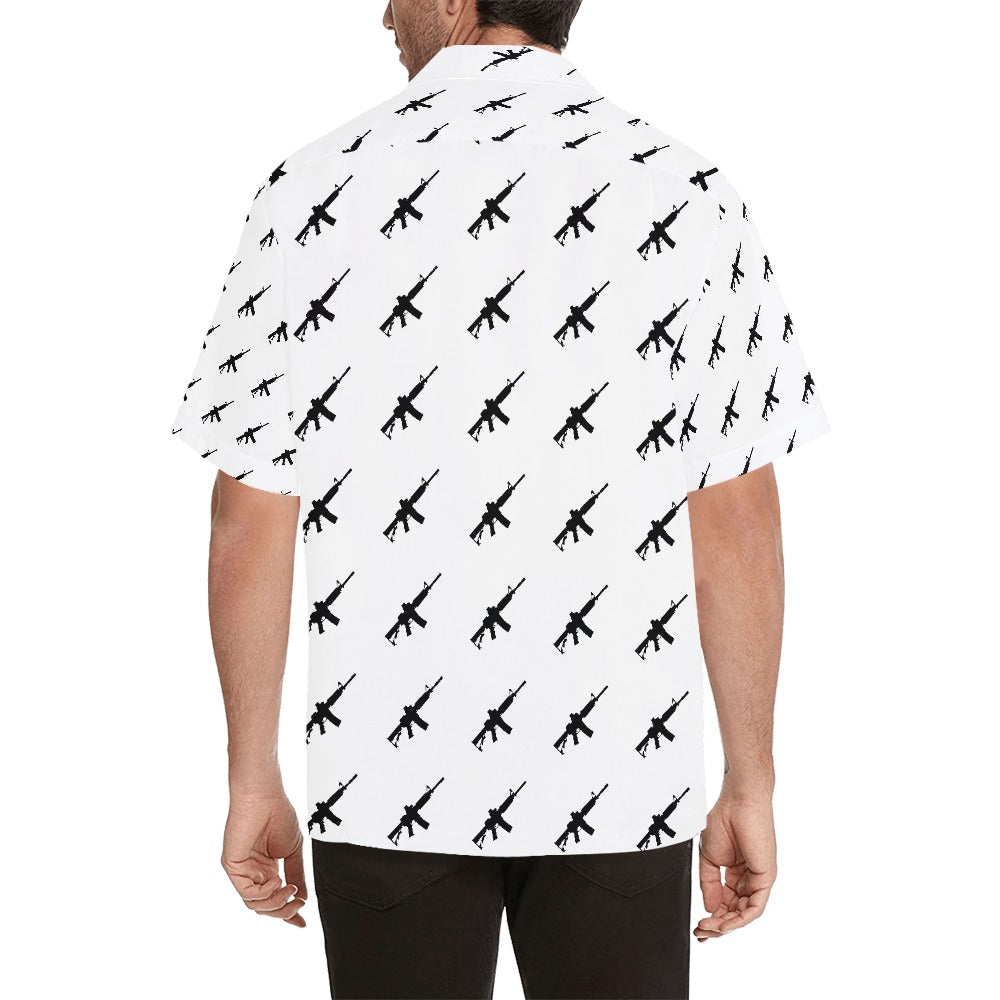 Limited Edition Men's Hawaiian Shirt with M4A1 Repeating Design - Hawaiify Exclusive