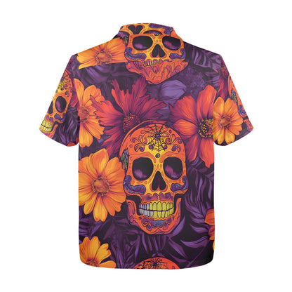 Dia de los Muertos Sunset Men's Hawaiian Shirt