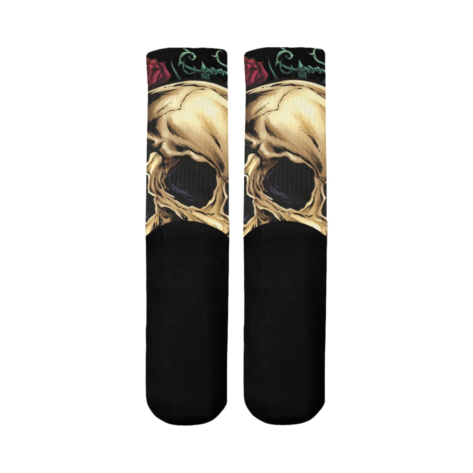 Rebel Rose: Men's Skull & Rose All Over Print Socks