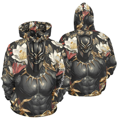 Black Panther Floral Men's All Over Print Hoodie