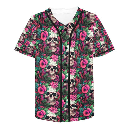 Dia de los Muertos Rosé Men's All Over Print Baseball Jersey